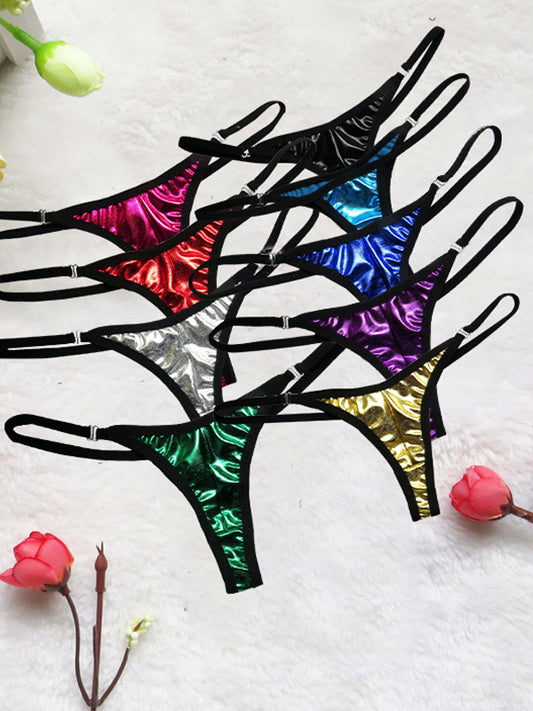 ZASUWA Female PU Glossy T-back Panties