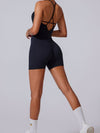 ZASUWA Female Cross Back Hollow Out Elastic Tight Romper