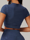ZASUWA Female Hot Stamping Print Elastic Tight Quick Dry Short Sleeves