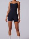 ZASUWA Female Cross Back Hollow Out Elastic Tight Romper
