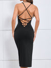 ZASUWA Female Sexy Cross Back Split Hollow Out Hip-lift Dress