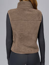 ZASUWA Female Fleece Zipper Pocket Stand Up Collar Vest Jacket
