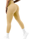 ZASUWA Female Seamless Ribbed Solid Color Quick-dry Leggings