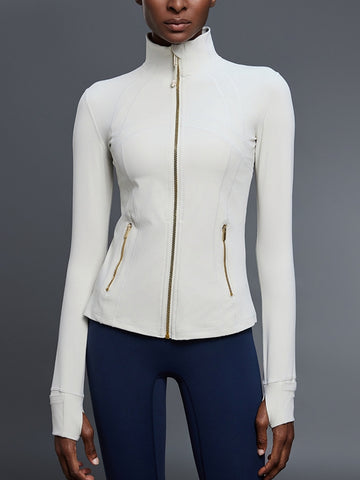 ZASUWA Female Sexy Zipper Pocket Thumbhole Jacket