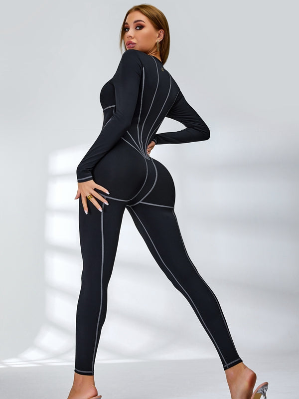 Bauchkontrolle Reißverschluss Po-Push-Up Jumpsuit