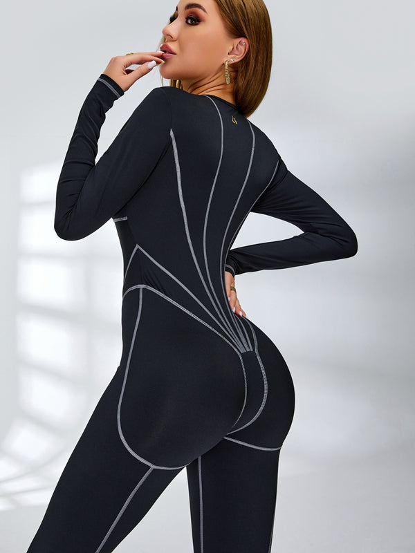 Bauchkontrolle Reißverschluss Po-Push-Up Jumpsuit