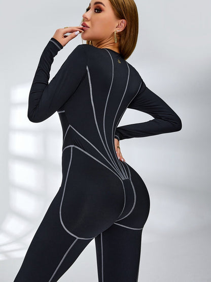 Bauchkontrolle Reißverschluss Po-Push-Up Jumpsuit