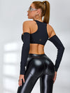 🖤ZASUWA Female Fly-Eye Faux Leather Push-Up Zipper Hip-lift Leggings