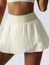 ZASUWA Female Pleated 2 In 1 Cross Back Tennis Skirts Suits