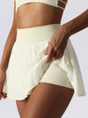 ZASUWA Female Pleated 2 In 1 Cross Back Tennis Skirts Suits