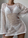 ZASUWA Female Sexy Sheer Fishnet Swimwear Without Bikini Set Cover Dress