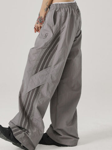 ZASUWA Female Pocket Casual Cargo Quick Dry Stripe Pants