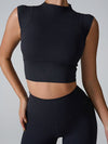 ZASUWA Female Solid Color Basic Must-have Cropped Short Sleeves