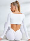 Solid Color With Chests Cropped Long Sleeves