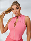 Solid Color Zipper Fashion Tanks