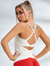 U Collar Cross Back Hollow Out Two-in-one Tank