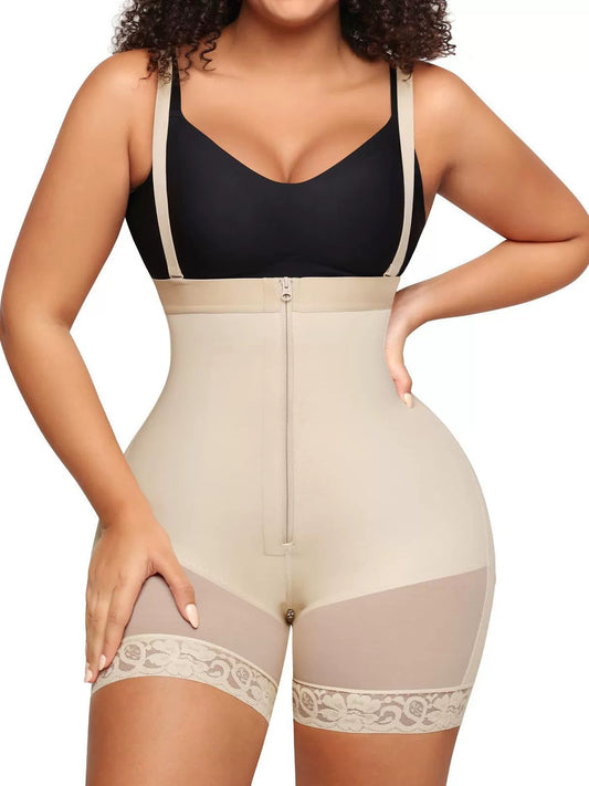 ZASUWA Female Lace Zipper Adjustable Strap Corset Shapewear