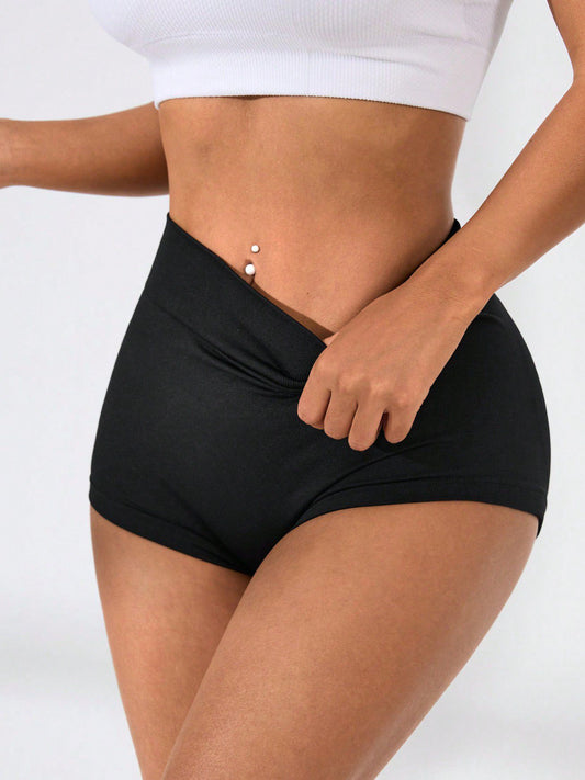 ZASUWA Female Sexy Solid Color Push Up Design Corset Design Quick Dry Shorts