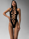 ZASUWA Female Roman-knot Hollow Out Halter One Piece