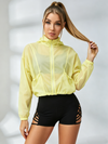 Cropped Sheer Windbreaker With Hot Shorts