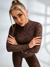 Sexy Leopard Print Mesh Jumpsuit