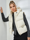 Pocket Zipper Warm With Hat Coat Vest