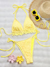 ZASUWA Female Sexy Solid Color Flounce Folds Bikini Set