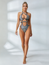Shiny Crystal Cutout One Piece