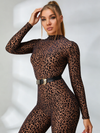 Sexy Leopard Print Mesh Jumpsuit