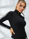 Zipper Contrast Color Stripes Pocket Jacket