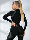 Faux Leather Zipper Stand Collar Push Up Sleevesless Jumpsuit