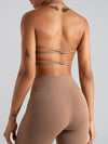 ZASUWA Female Solid Color Backless Cross Back Sports Bras