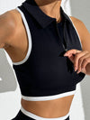 ZASUWA Female Stand Up Collar Zipper Quick Dry Tank