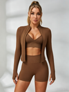Deep V Back Seamless High-rise Short Tracksuit