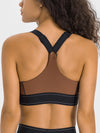 ZASUWA Female Contrast Color Adjustable Strap with Chest Pads Sports Bras