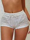 ZASUWA Female Sexy Lace-up Fishnet Hollow Out Beach Shorts