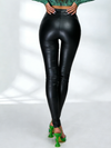 Sexy Faux Leather Zipper Leggings