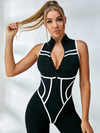 Sexy Contrast Color Stripes Corset Dress