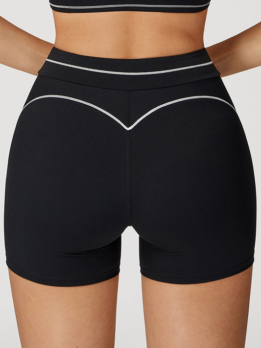 ZASUWA Female Contrast Color Big Heart Shape Push-lift Shorts