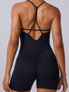 ZASUWA Female Cross Back Hollow Out Elastic Tight Romper