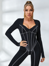 Tummy Control Zipper Hip-lift Jumpsuit