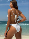 ZASUWA Female Backless Drawstring Folds Bikini Set