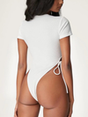 ZASUWA Female Crew Neck Inner Wear Side - Tie Waist - Revealing Bodysuits