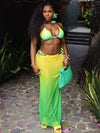 ZASUWA Female Sexy Ombre Mesh 3-Pieces Bikini Set
