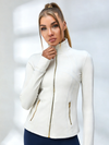 Sexy Zipper Pocket Thumbhole Jacket