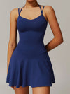 ZASUWA Female Solid Color Backless 2 in 1 Quick-dry Dress