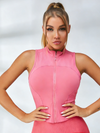 Solid Color Zipper Fashion Tanks