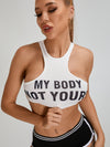 ZASUWA Female Tight Letter Print Sports Bras
