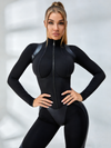 Faux Leather Zipper Stand Collar Push Up Sleevesless Jumpsuit
