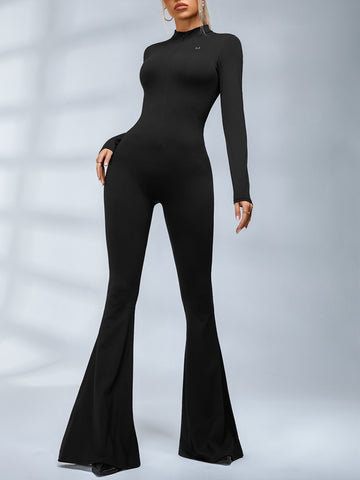 🖤ZASUWA Female Trendy Zipper Flare Body-fit Jumpsuit